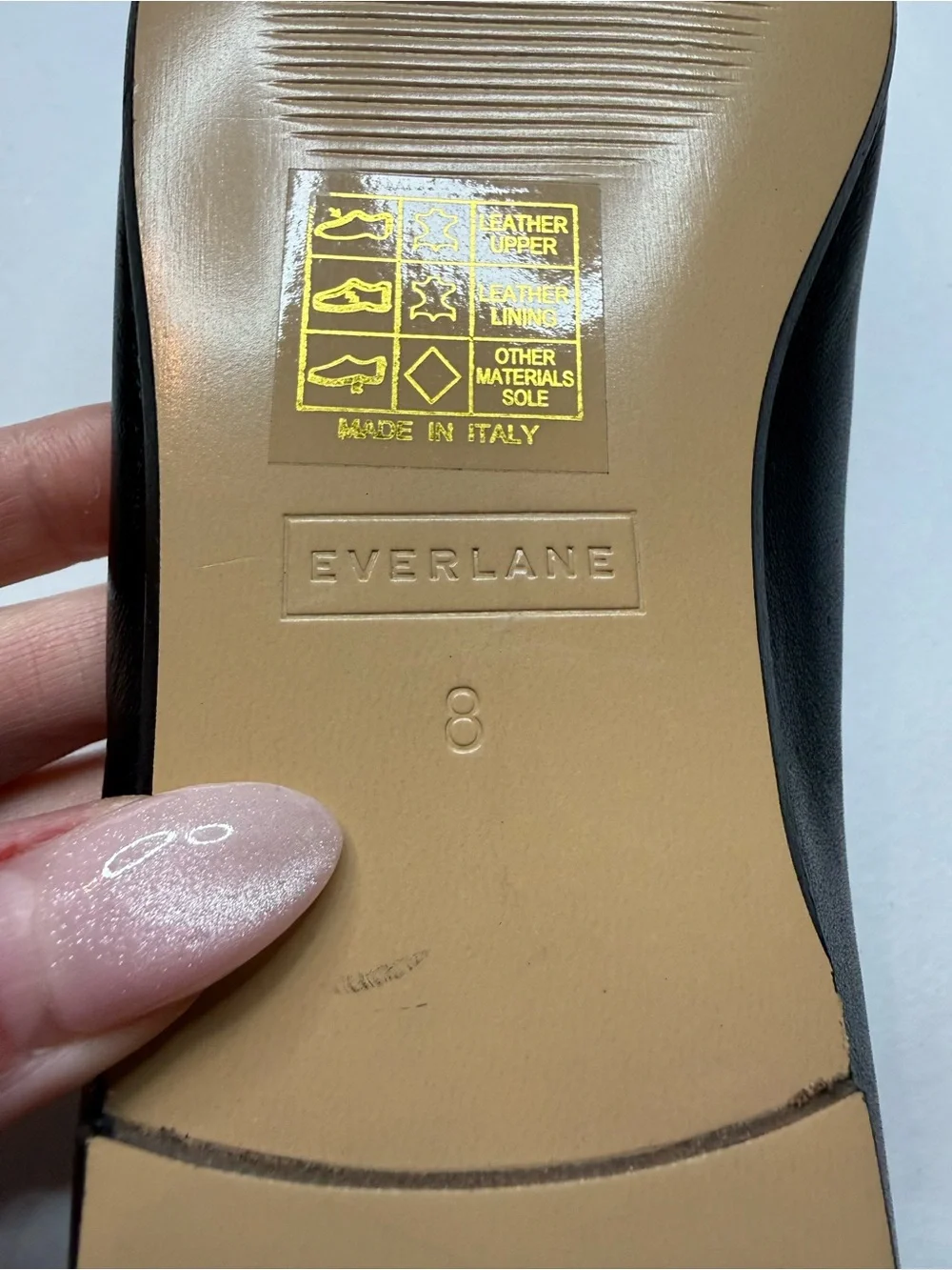 Everlane The Day Loafer Black Nappa Leather Smoking Flats Size 8 NWOB
